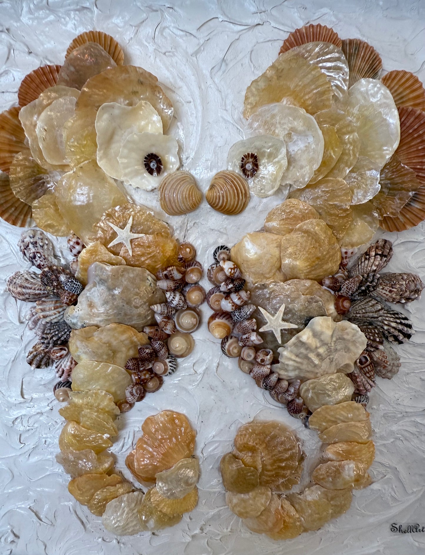 Seahorse Pair Shell Art