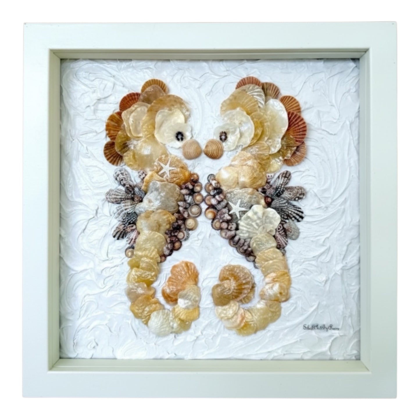 Seahorse Pair Shell Art